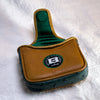 Tan & Green Mallet Cover with Ostrich Applications